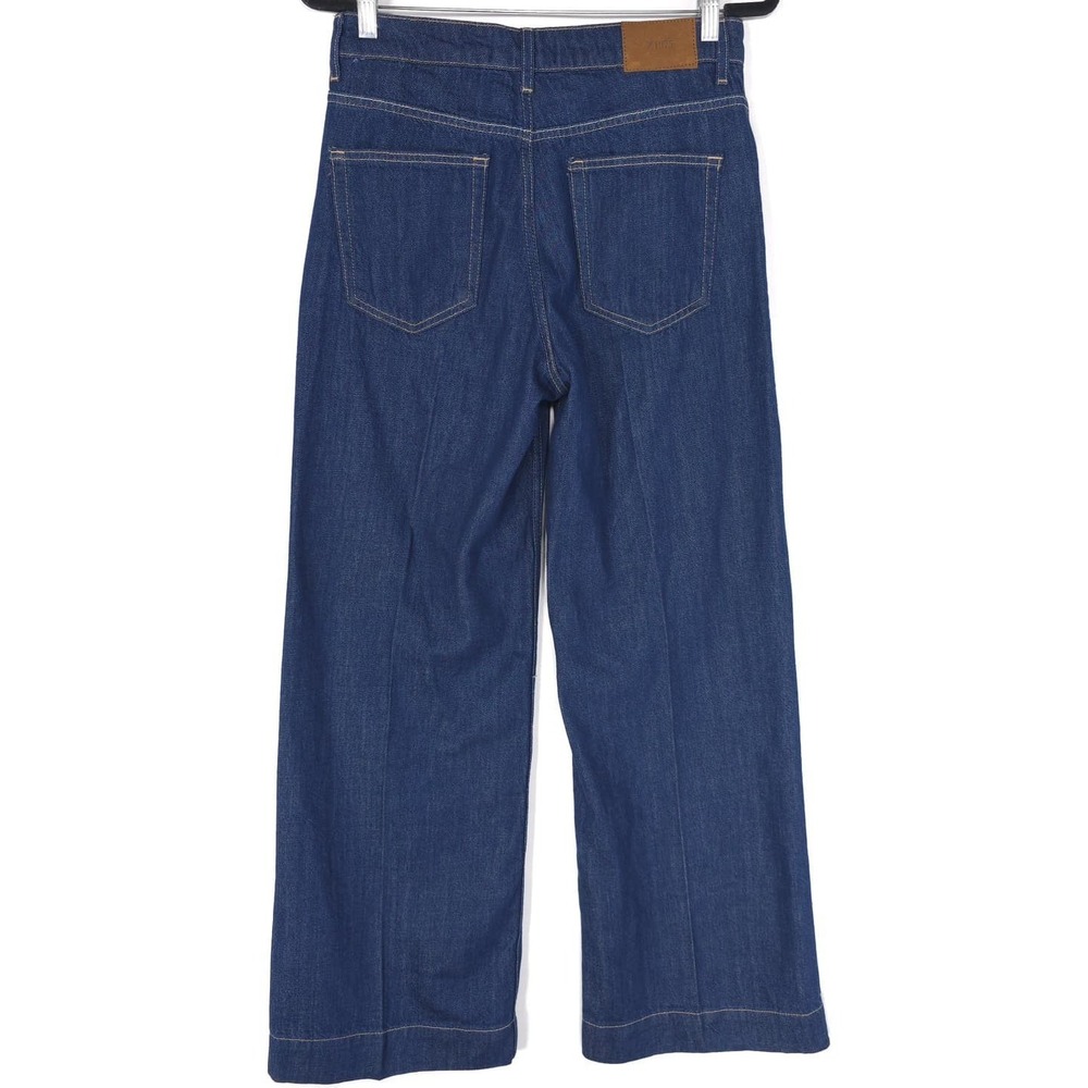 ZARA Women's Wide Leg Jeans US 6 EU 38 High Waist Blue Dark - Picture 8 of 11